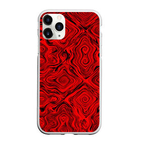 Чехол для iPhone 11 Pro Max матовый с принтом Tie-Dye red в Белгороде, Силикон |  | Тематика изображения на принте: волны | красный | разводы | текстура