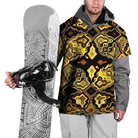 Накидка на куртку 3D с принтом Gold luxury в Белгороде, 100% полиэстер |  | Тематика изображения на принте: волны | разводы | узоры