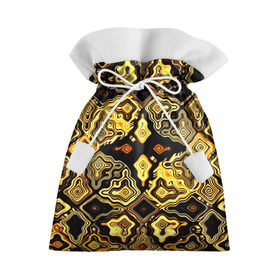 Подарочный 3D мешок с принтом Gold luxury в Белгороде, 100% полиэстер | Размер: 29*39 см | волны | разводы | узоры