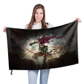 Флаг 3D с принтом Darksiders 3 в Белгороде, 100% полиэстер | плотность ткани — 95 г/м2, размер — 67 х 109 см. Принт наносится с одной стороны | darksiders