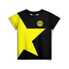 Детская футболка 3D с принтом FC Borussia Dortmund 2018 в Белгороде, 100% гипоаллергенный полиэфир | прямой крой, круглый вырез горловины, длина до линии бедер, чуть спущенное плечо, ткань немного тянется | боруссия | дортмунд