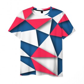 Мужская футболка 3D с принтом Geometry style в Белгороде, 100% полиэфир | прямой крой, круглый вырез горловины, длина до линии бедер | 