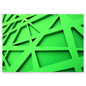Поздравительная открытка с принтом Кислотная абстракция в Белгороде, 100% бумага | плотность бумаги 280 г/м2, матовая, на обратной стороне линовка и место для марки
 | Тематика изображения на принте: abstraction | geometry | абстракция | геометрия | грани | линии | полигоны | треугольники