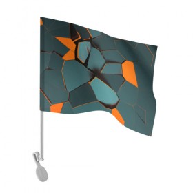 Флаг для автомобиля с принтом Нано в Белгороде, 100% полиэстер | Размер: 30*21 см | abstraction | абстракция | геометрия | грани | полигоны | сочетания | треугольники
