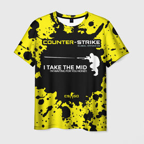 Мужская футболка 3D с принтом Counter-Strike Go Mid в Белгороде, 100% полиэфир | прямой крой, круглый вырез горловины, длина до линии бедер | cs go | global offensive | контр страйк | шутер