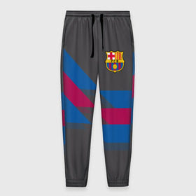 Мужские брюки 3D с принтом FC Barcelona #7 в Белгороде, 100% полиэстер | манжеты по низу, эластичный пояс регулируется шнурком, по бокам два кармана без застежек, внутренняя часть кармана из мелкой сетки | fcb | барселона | геометрия | футбольный клуб
