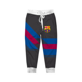 Детские брюки 3D с принтом FC Barcelona #7 в Белгороде, 100% полиэстер | манжеты по низу, эластичный пояс регулируется шнурком, по бокам два кармана без застежек, внутренняя часть кармана из мелкой сетки | fcb | барселона | геометрия | футбольный клуб