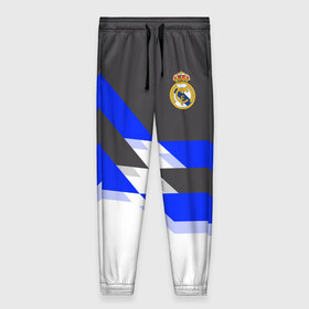 Женские брюки 3D с принтом Real Madrid 2018 в Белгороде, полиэстер 100% | прямой крой, два кармана без застежек по бокам, с мягкой трикотажной резинкой на поясе и по низу штанин. В поясе для дополнительного комфорта — широкие завязки | реал мадрид | эмблема