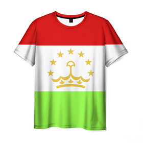 Мужская футболка 3D с принтом Флаг Таджикистана в Белгороде, 100% полиэфир | прямой крой, круглый вырез горловины, длина до линии бедер | парчами точикистон | таджикистан | точикистон | флаг | флаг таджикистана