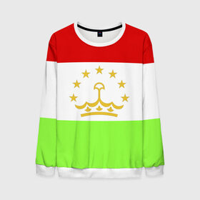 Мужской свитшот 3D с принтом Флаг Таджикистана в Белгороде, 100% полиэстер с мягким внутренним слоем | круглый вырез горловины, мягкая резинка на манжетах и поясе, свободная посадка по фигуре | парчами точикистон | таджикистан | точикистон | флаг | флаг таджикистана