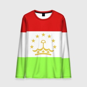 Мужской лонгслив 3D с принтом Флаг Таджикистана в Белгороде, 100% полиэстер | длинные рукава, круглый вырез горловины, полуприлегающий силуэт | парчами точикистон | таджикистан | точикистон | флаг | флаг таджикистана