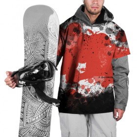 Накидка на куртку 3D с принтом Брызги и пятна в Белгороде, 100% полиэстер |  | белый | грязь | красный | кровь | пятна | черный