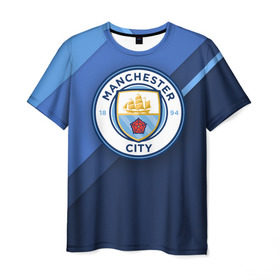 Мужская футболка 3D с принтом Манчестер Сити в Белгороде, 100% полиэфир | прямой крой, круглый вырез горловины, длина до линии бедер | city | manchester | горожане | манчестер | сити | футбол | юнайтед