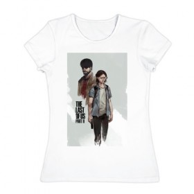 Женская футболка хлопок с принтом The Last of Us в Белгороде, 100% хлопок | прямой крой, круглый вырез горловины, длина до линии бедер, слегка спущенное плечо | 