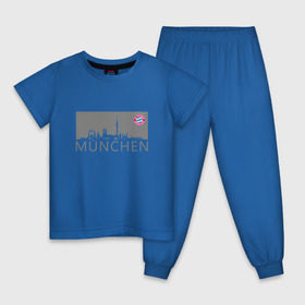 Детская пижама хлопок с принтом Bayern Munchen - Munchen City grey (2018) в Белгороде, 100% хлопок |  брюки и футболка прямого кроя, без карманов, на брюках мягкая резинка на поясе и по низу штанин
 | Тематика изображения на принте: bayern munchen | fcb | football | бавария мюнхен
