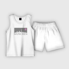 Детская пижама с шортами хлопок с принтом Bayern Munchen   Munchen City grey (2022) в Белгороде,  |  | bayern munchen | fcb | football | бавария мюнхен