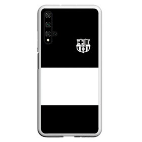 Чехол для Honor 20 с принтом FC Barcelona Black Collection в Белгороде, Силикон | Область печати: задняя сторона чехла, без боковых панелей | Тематика изображения на принте: black collection | fc | fc barcelona | fcb | fly emirates | ronaldo | барселона | зож | клуб | линии | месси | модные | мяч | реал мадрид | спорт | спортивные | тренды | футбол | футбольный клуб | эмблема