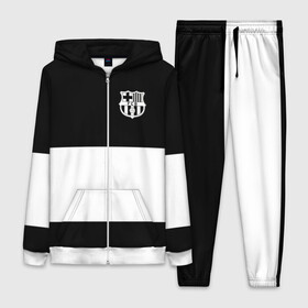 Женский костюм 3D с принтом FC Barcelona Black Collection в Белгороде,  |  | Тематика изображения на принте: black collection | fc | fc barcelona | fcb | fly emirates | ronaldo | барселона | зож | клуб | линии | месси | модные | мяч | реал мадрид | спорт | спортивные | тренды | футбол | футбольный клуб | эмблема