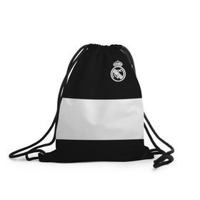 Рюкзак-мешок 3D с принтом Real Madrid Black Collection в Белгороде, 100% полиэстер | плотность ткани — 200 г/м2, размер — 35 х 45 см; лямки — толстые шнурки, застежка на шнуровке, без карманов и подкладки | emirates | fc | real madrid | клуб | мяч | реал мадрид
