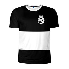 Мужская футболка 3D спортивная с принтом Real Madrid Black Collection в Белгороде, 100% полиэстер с улучшенными характеристиками | приталенный силуэт, круглая горловина, широкие плечи, сужается к линии бедра | emirates | fc | real madrid | клуб | мяч | реал мадрид