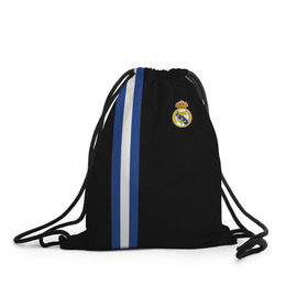 Рюкзак-мешок 3D с принтом Real Madrid Line Collection в Белгороде, 100% полиэстер | плотность ткани — 200 г/м2, размер — 35 х 45 см; лямки — толстые шнурки, застежка на шнуровке, без карманов и подкладки | emirates | fc | real madrid | клуб | мяч | реал мадрид