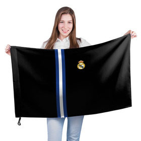Флаг 3D с принтом Real Madrid Line Collection в Белгороде, 100% полиэстер | плотность ткани — 95 г/м2, размер — 67 х 109 см. Принт наносится с одной стороны | emirates | fc | real madrid | клуб | мяч | реал мадрид