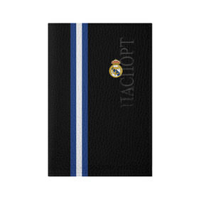 Обложка для паспорта матовая кожа с принтом Real Madrid Line Collection в Белгороде, натуральная матовая кожа | размер 19,3 х 13,7 см; прозрачные пластиковые крепления | emirates | fc | real madrid | клуб | мяч | реал мадрид