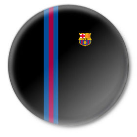 Значок с принтом FC Barcelona Line Collection в Белгороде,  металл | круглая форма, металлическая застежка в виде булавки | fc | барселона | эмблема