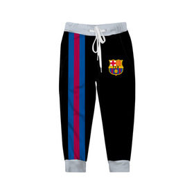 Детские брюки 3D с принтом FC Barcelona Line Collection в Белгороде, 100% полиэстер | манжеты по низу, эластичный пояс регулируется шнурком, по бокам два кармана без застежек, внутренняя часть кармана из мелкой сетки | fc | барселона | эмблема