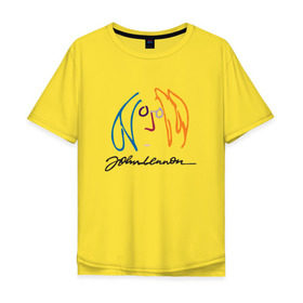 Мужская футболка хлопок Oversize с принтом Джон Ленон 2 в Белгороде, 100% хлопок | свободный крой, круглый ворот, “спинка” длиннее передней части | john lennon | the beatles | битлс | джон леннон