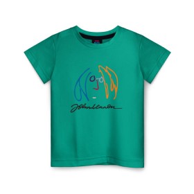 Детская футболка хлопок с принтом Джон Ленон 2 в Белгороде, 100% хлопок | круглый вырез горловины, полуприлегающий силуэт, длина до линии бедер | john lennon | the beatles | битлс | джон леннон