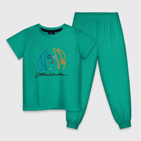 Детская пижама хлопок с принтом Джон Ленон 2 в Белгороде, 100% хлопок |  брюки и футболка прямого кроя, без карманов, на брюках мягкая резинка на поясе и по низу штанин
 | Тематика изображения на принте: john lennon | the beatles | битлс | джон леннон