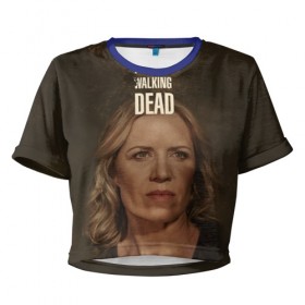 Женская футболка 3D укороченная с принтом Бойтесь ходячих мертвецов 3 в Белгороде, 100% полиэстер | круглая горловина, длина футболки до линии талии, рукава с отворотами | 