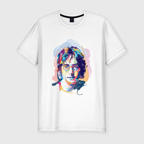 Мужская футболка премиум с принтом Джон Леннон 6 в Белгороде, 92% хлопок, 8% лайкра | приталенный силуэт, круглый вырез ворота, длина до линии бедра, короткий рукав | john lennon | the beatles | битлс | джон леннон