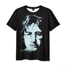 Мужская футболка 3D с принтом Джон Леннон 7 в Белгороде, 100% полиэфир | прямой крой, круглый вырез горловины, длина до линии бедер | john lennon | the beatles | битлс | джон леннон