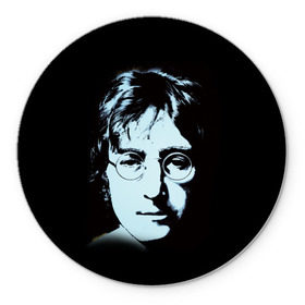 Коврик круглый с принтом Джон Леннон 7 в Белгороде, резина и полиэстер | круглая форма, изображение наносится на всю лицевую часть | Тематика изображения на принте: john lennon | the beatles | битлс | джон леннон