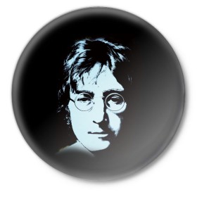 Значок с принтом Джон Леннон 7 в Белгороде,  металл | круглая форма, металлическая застежка в виде булавки | john lennon | the beatles | битлс | джон леннон