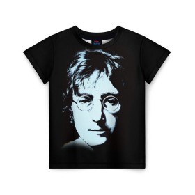 Детская футболка 3D с принтом Джон Леннон 7 в Белгороде, 100% гипоаллергенный полиэфир | прямой крой, круглый вырез горловины, длина до линии бедер, чуть спущенное плечо, ткань немного тянется | Тематика изображения на принте: john lennon | the beatles | битлс | джон леннон