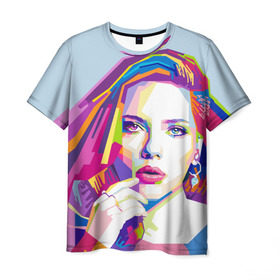 Мужская футболка 3D с принтом Scarlett Johansson в Белгороде, 100% полиэфир | прямой крой, круглый вырез горловины, длина до линии бедер | scarlett johansson | скарлет йохансон | скарлетт йоханссон