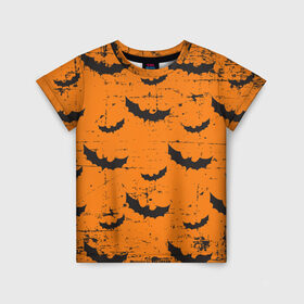 Детская футболка 3D с принтом Летучая мышь в Белгороде, 100% гипоаллергенный полиэфир | прямой крой, круглый вырез горловины, длина до линии бедер, чуть спущенное плечо, ткань немного тянется | dia | helloween | muertos | witch | день всех святых | мышь | октябрь | праздник | хэллоуин | череп