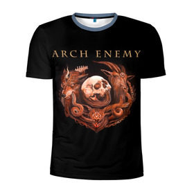 Мужская футболка 3D спортивная с принтом Arch Enemy в Белгороде, 100% полиэстер с улучшенными характеристиками | приталенный силуэт, круглая горловина, широкие плечи, сужается к линии бедра | alissa white gluz | arch enemy | алисса уайт глаз | арч энеми