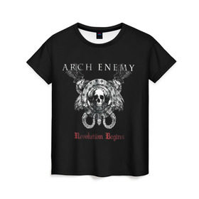 Женская футболка 3D с принтом Arch Enemy в Белгороде, 100% полиэфир ( синтетическое хлопкоподобное полотно) | прямой крой, круглый вырез горловины, длина до линии бедер | alissa white gluz | arch enemy | алисса уайт глаз | арч энеми