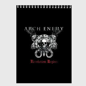 Скетчбук с принтом Arch Enemy в Белгороде, 100% бумага
 | 48 листов, плотность листов — 100 г/м2, плотность картонной обложки — 250 г/м2. Листы скреплены сверху удобной пружинной спиралью | alissa white gluz | arch enemy | алисса уайт глаз | арч энеми