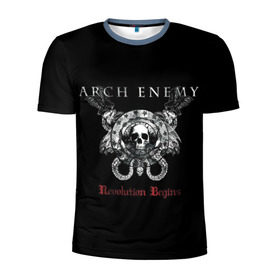 Мужская футболка 3D спортивная с принтом Arch Enemy в Белгороде, 100% полиэстер с улучшенными характеристиками | приталенный силуэт, круглая горловина, широкие плечи, сужается к линии бедра | alissa white gluz | arch enemy | алисса уайт глаз | арч энеми