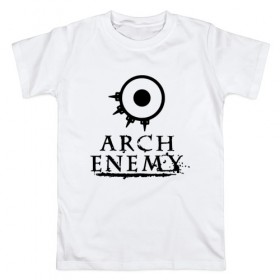 Мужская футболка хлопок с принтом Arch Enemy в Белгороде, 100% хлопок | прямой крой, круглый вырез горловины, длина до линии бедер, слегка спущенное плечо. | alissa white gluz | arch enemy | алисса уайт глаз | арч энеми