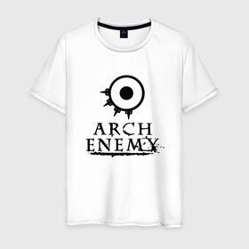 Мужская футболка хлопок с принтом Arch Enemy в Белгороде, 100% хлопок | прямой крой, круглый вырез горловины, длина до линии бедер, слегка спущенное плечо. | alissa white gluz | arch enemy | алисса уайт глаз | арч энеми