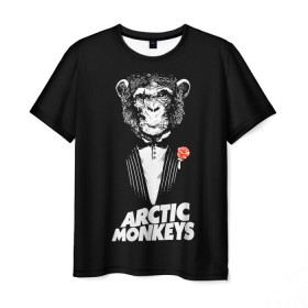 Мужская футболка 3D с принтом Arctic Monkeys в Белгороде, 100% полиэфир | прямой крой, круглый вырез горловины, длина до линии бедер | алекс тёрнер | арктик | арктические мартышки | гаражный | группа | джейми кук | инди рок | манкис | музыка | мэтт хелдер | ник о мэлли | обезьяна | постпанк ривайвл | психоделический | рок