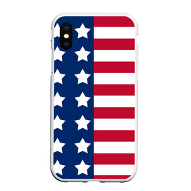 Чехол для iPhone XS Max матовый с принтом USA FLAG АМЕРИКАНСКИЙ ФЛАГ в Белгороде, Силикон | Область печати: задняя сторона чехла, без боковых панелей | star | usa | америка | белый | звезды | красный | линии | полосы | популярные | синий | сша | триколор | туристические | флаг | цвет | штаты