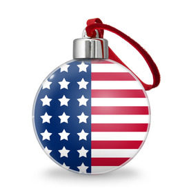 Ёлочный шар с принтом USA Flag в Белгороде, Пластик | Диаметр: 77 мм | Тематика изображения на принте: star | usa | америка | белый | звезды | красный | линии | полосы | популярные | синий | сша | триколор | туристические | флаг | цвет | штаты