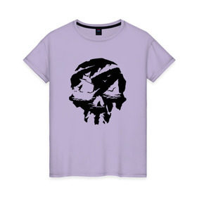 Женская футболка хлопок с принтом Sea of thieves в Белгороде, 100% хлопок | прямой крой, круглый вырез горловины, длина до линии бедер, слегка спущенное плечо | mmo | море | пират | пираты | сокровища | сокровище